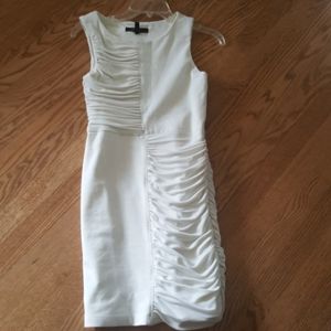 BCBGMaxazria cream ruched dress